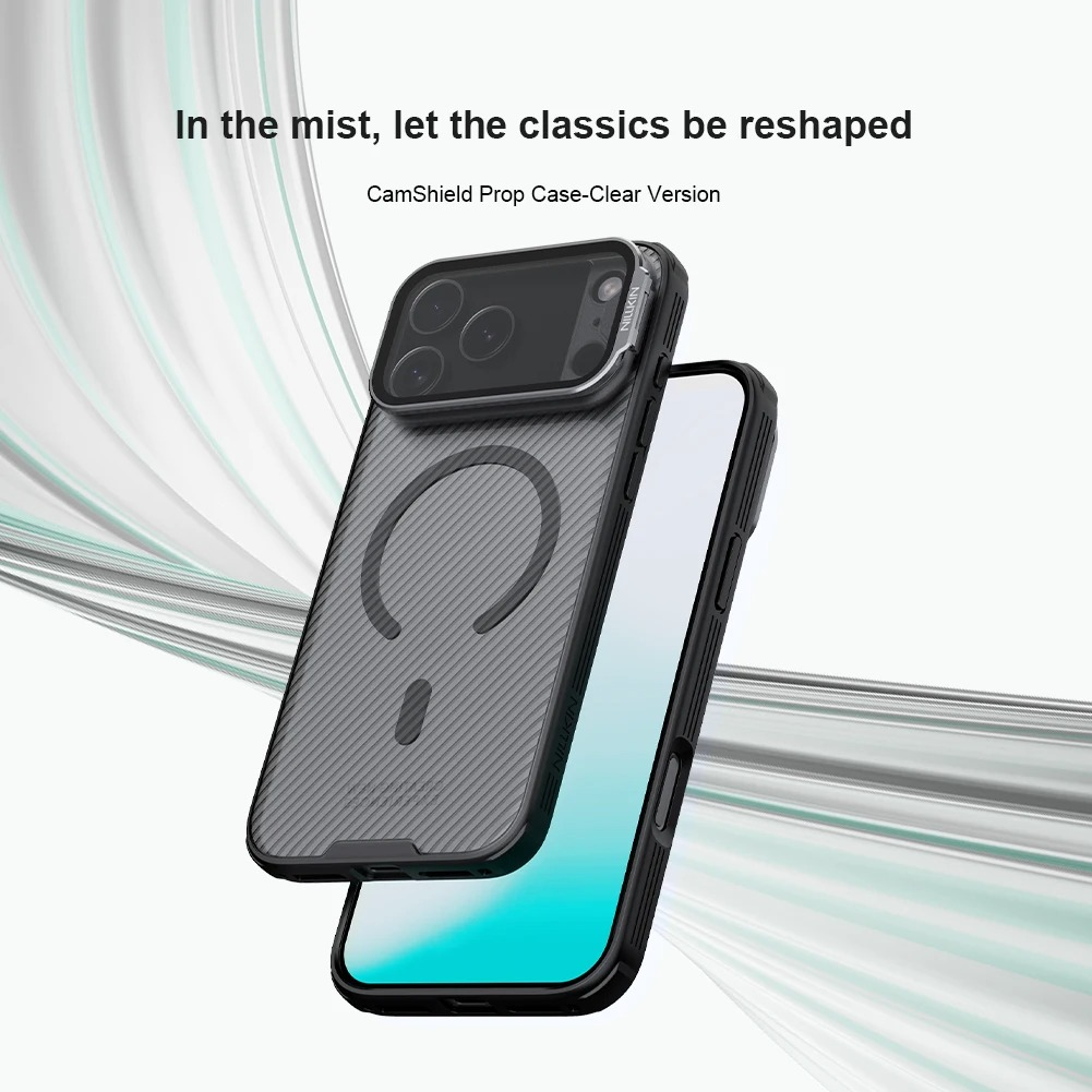 Rugged iPhone Case — MagSafe CamShield Cover with Foldable Lens Stand, Shockproof Textured PC Half-Wrapped Non-Slip Protective Design