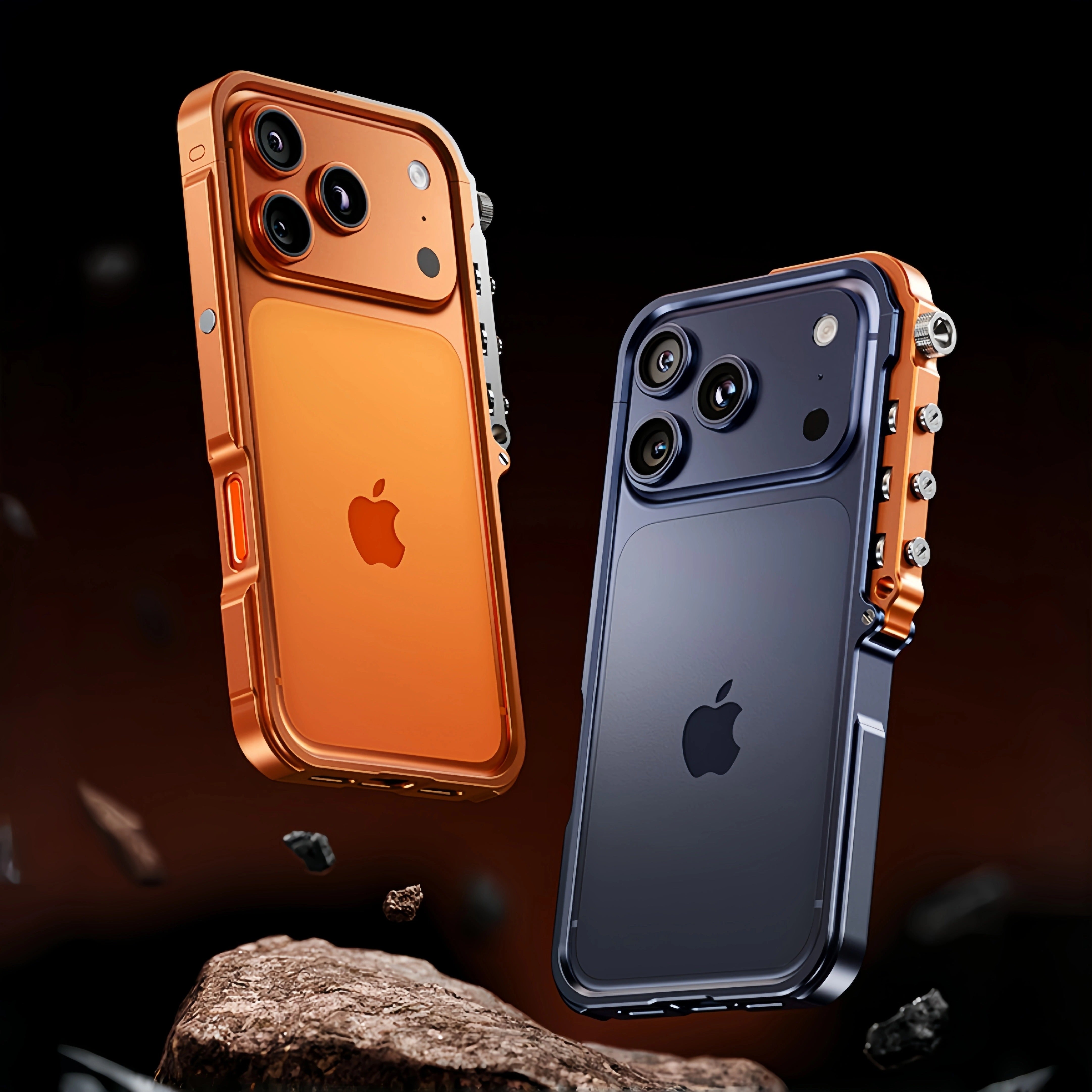 Rugged iPhone Case — Magnetic Aluminum Alloy Cyberpunk Bumper with Heat-Dissipation Design, Shockproof Anti-Scratch Non-Slip Frame & Lightweight Silicone Lining