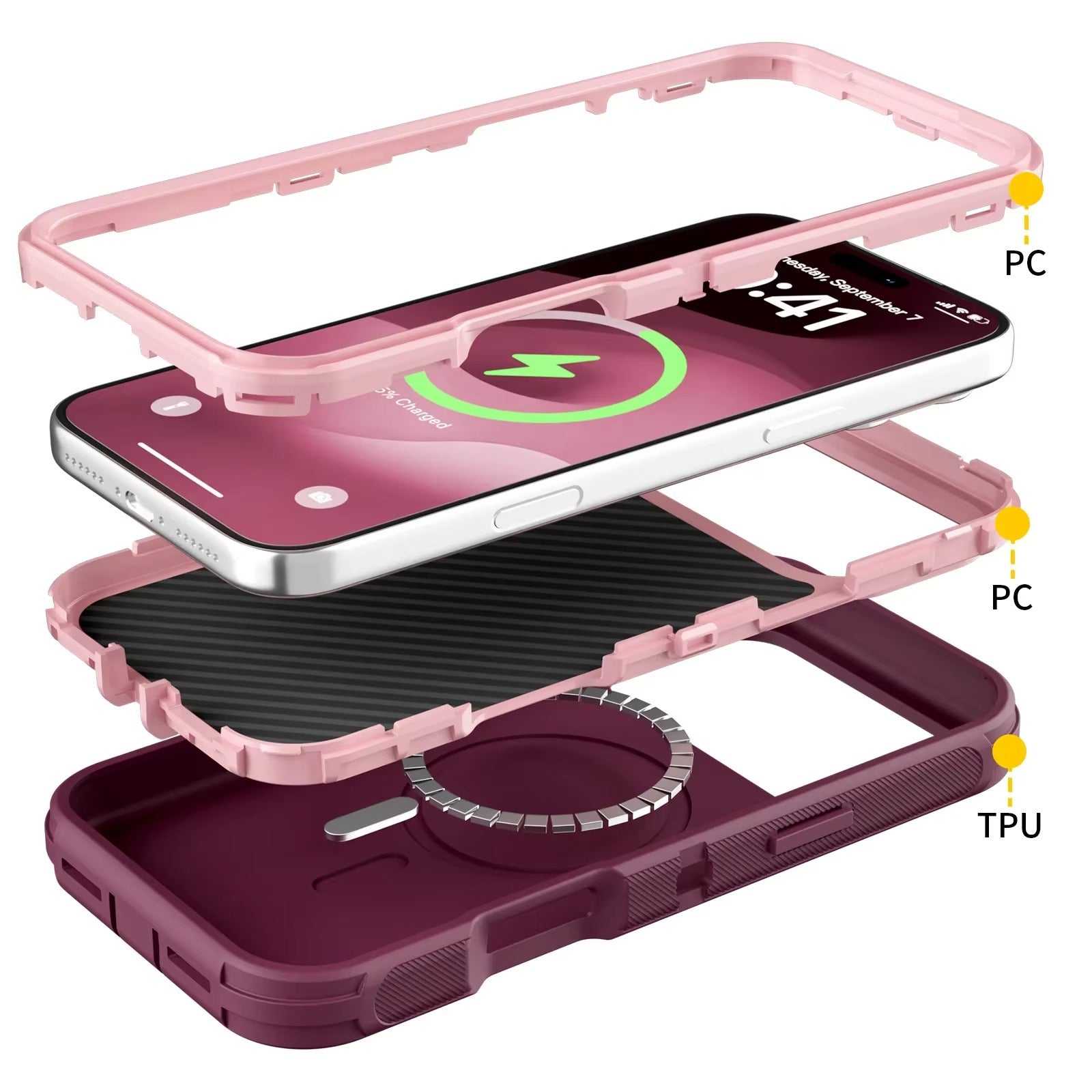 Rugged iPhone Case — Magnetic Defender Box Cover with Shockproof Armor TPU+PC Design, Belt Clip Holder and Full-Port Protection