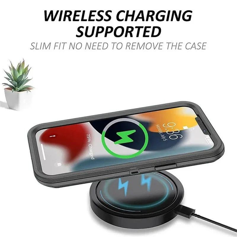 Rugged iPhone Case — Magnetic Defender Box Cover with Shockproof Armor TPU+PC Design, Belt Clip Holder and Full-Port Protection