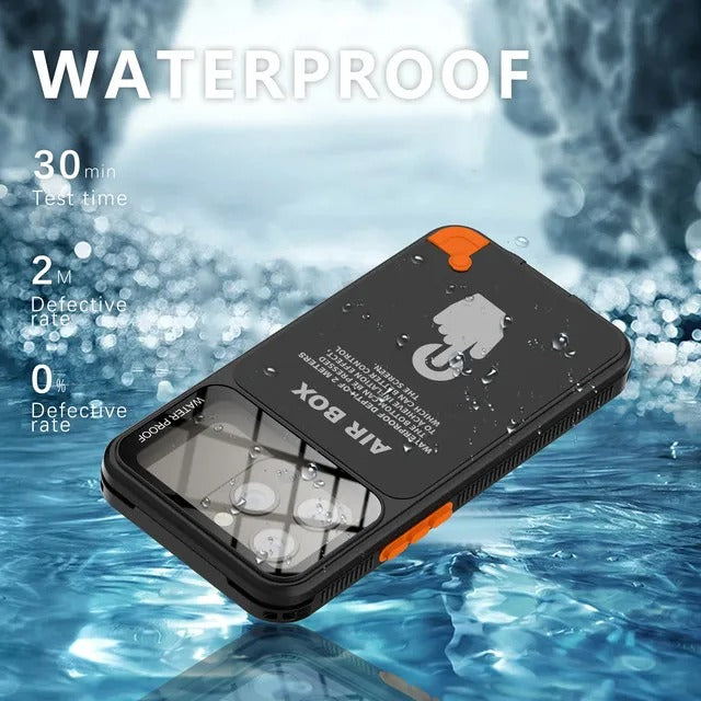 Rugged iPhone Case — IP68 Waterproof Full Protection Cover for Underwater Photography with Dropproof Dustproof Outdoor Design