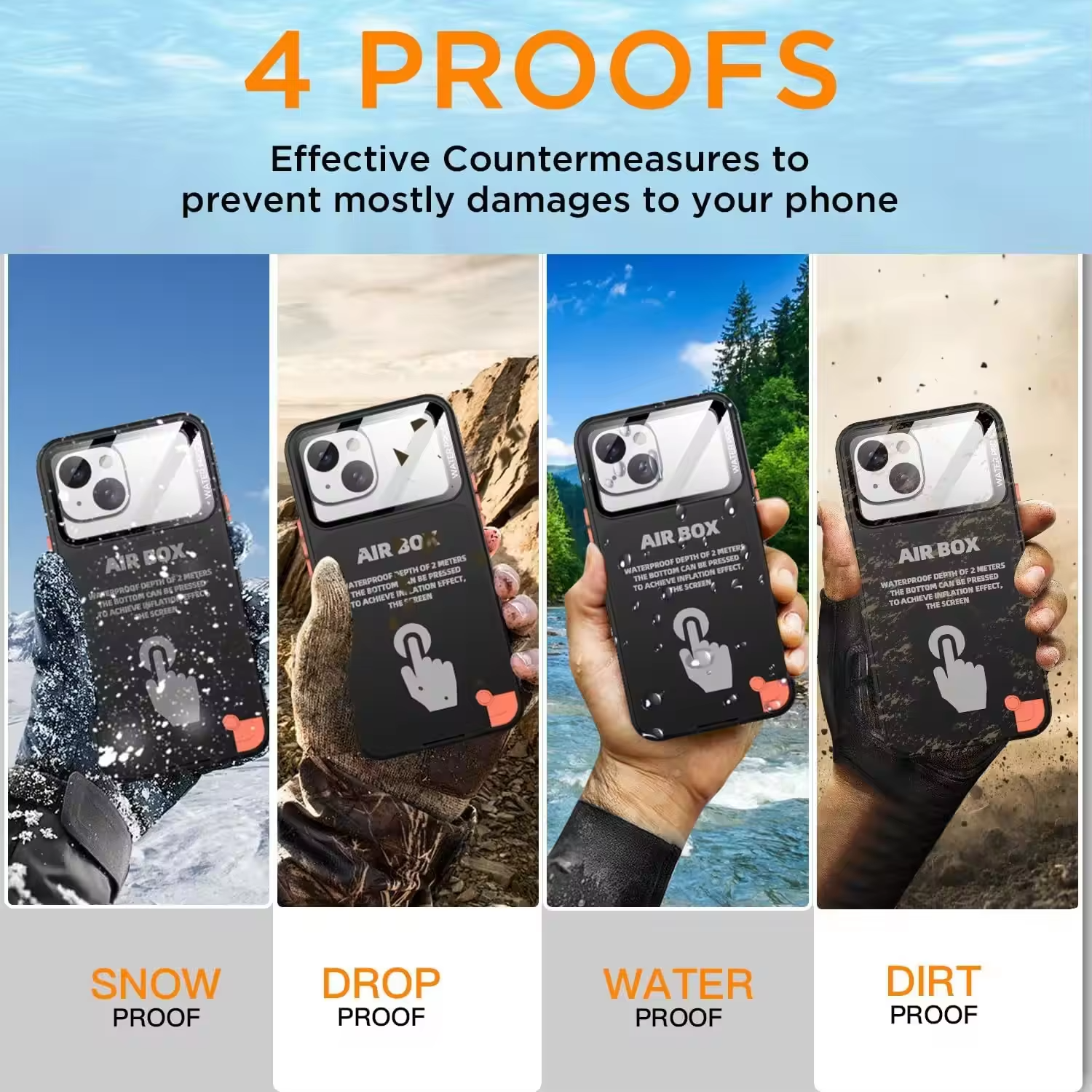 Rugged iPhone Case — IP68 Waterproof Full Protection Cover for Underwater Photography with Dropproof Dustproof Outdoor Design