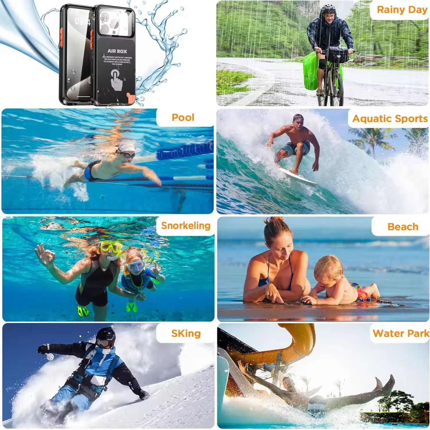 Rugged iPhone Case — IP68 Waterproof Full Protection Cover for Underwater Photography with Dropproof Dustproof Outdoor Design