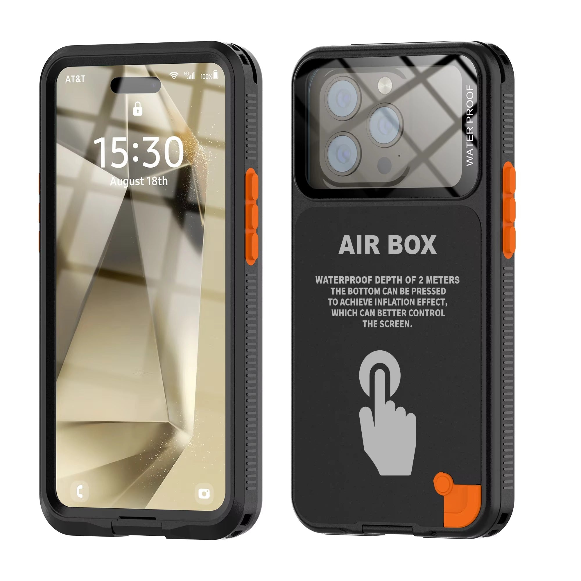 Rugged iPhone Case — IP68 Waterproof Full Protection Cover for Underwater Photography with Dropproof Dustproof Outdoor Design