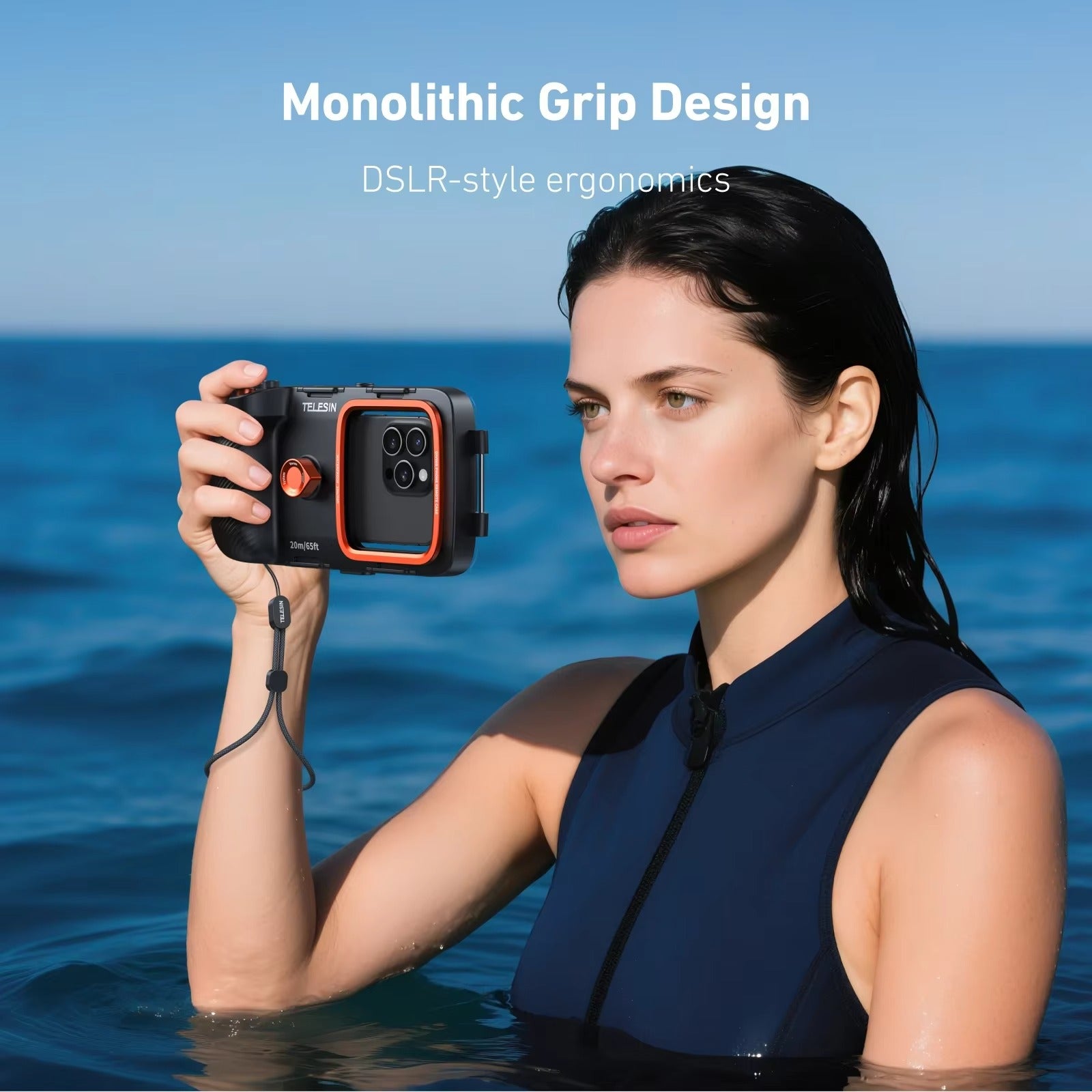 Rugged iPhone Case — Waterproof Diving Housing with 20m/65ft Underwater Protection, Bluetooth Photo & Video Control and Full-Coverage IP68 Surfing & Snorkeling Design
