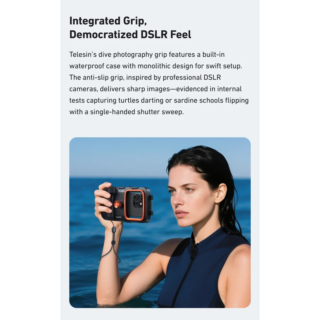 Rugged iPhone Case — Waterproof Diving Housing with 20m/65ft Underwater Protection, Bluetooth Photo & Video Control and Full-Coverage IP68 Surfing & Snorkeling Design