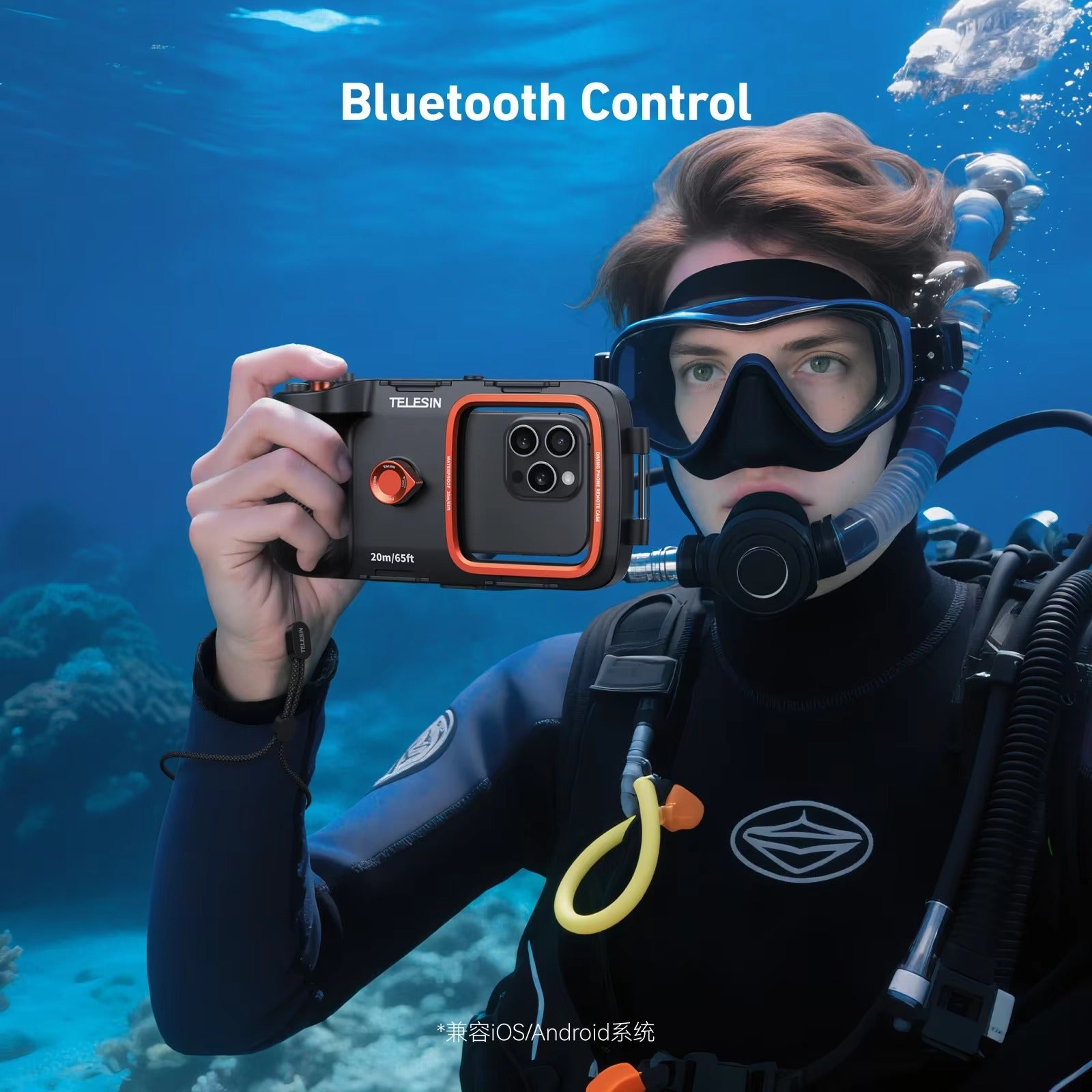 Rugged iPhone Case — Waterproof Diving Housing with 20m/65ft Underwater Protection, Bluetooth Photo & Video Control and Full-Coverage IP68 Surfing & Snorkeling Design