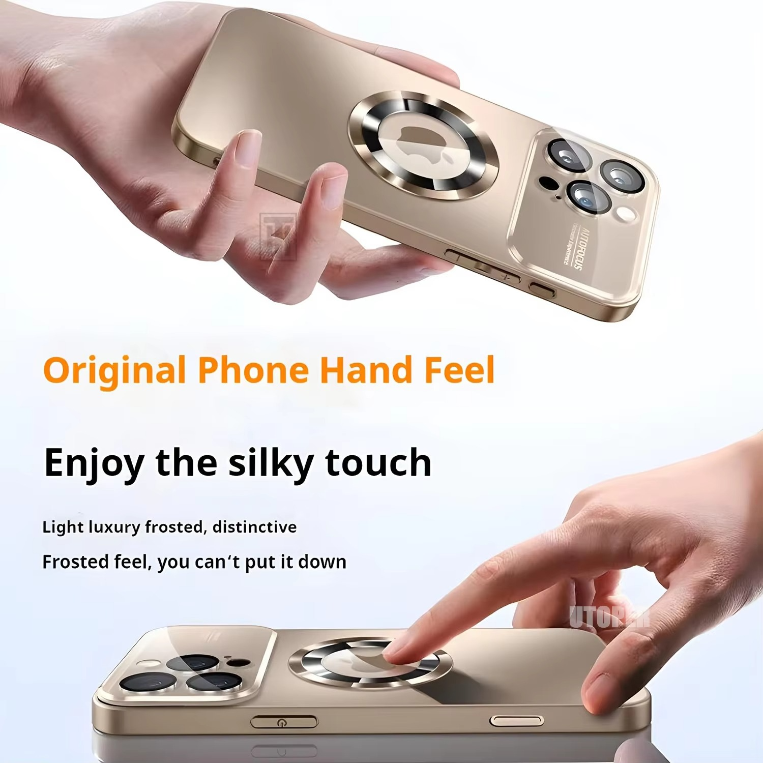 Luxury iPhone Case — Large Window Magnetic MagSafe Wireless-Charging Half-Wrapped Cover with Lens Protection, Shockproof Design, Anti-Fingerprint Non-Slip Finish