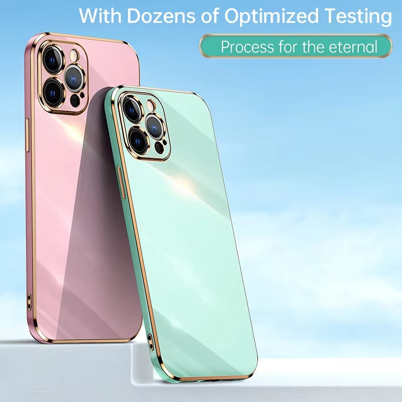 Luxury iPhone Case Solid Color Plating Cover — Soft Silicone Back, Slim Lightweight Design, Anti-Fingerprint Scratch-Resistant Finish, Stylish Minimalist Look