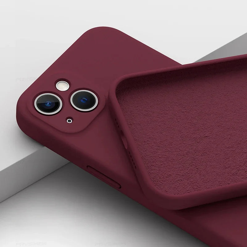 Ultra-Slim iPhone Case — Soft Silicone Gel Cover with Minimalist Matte TPU Design, Ultra-Thin Shockproof Protection, Plain Cute Girly Aesthetic