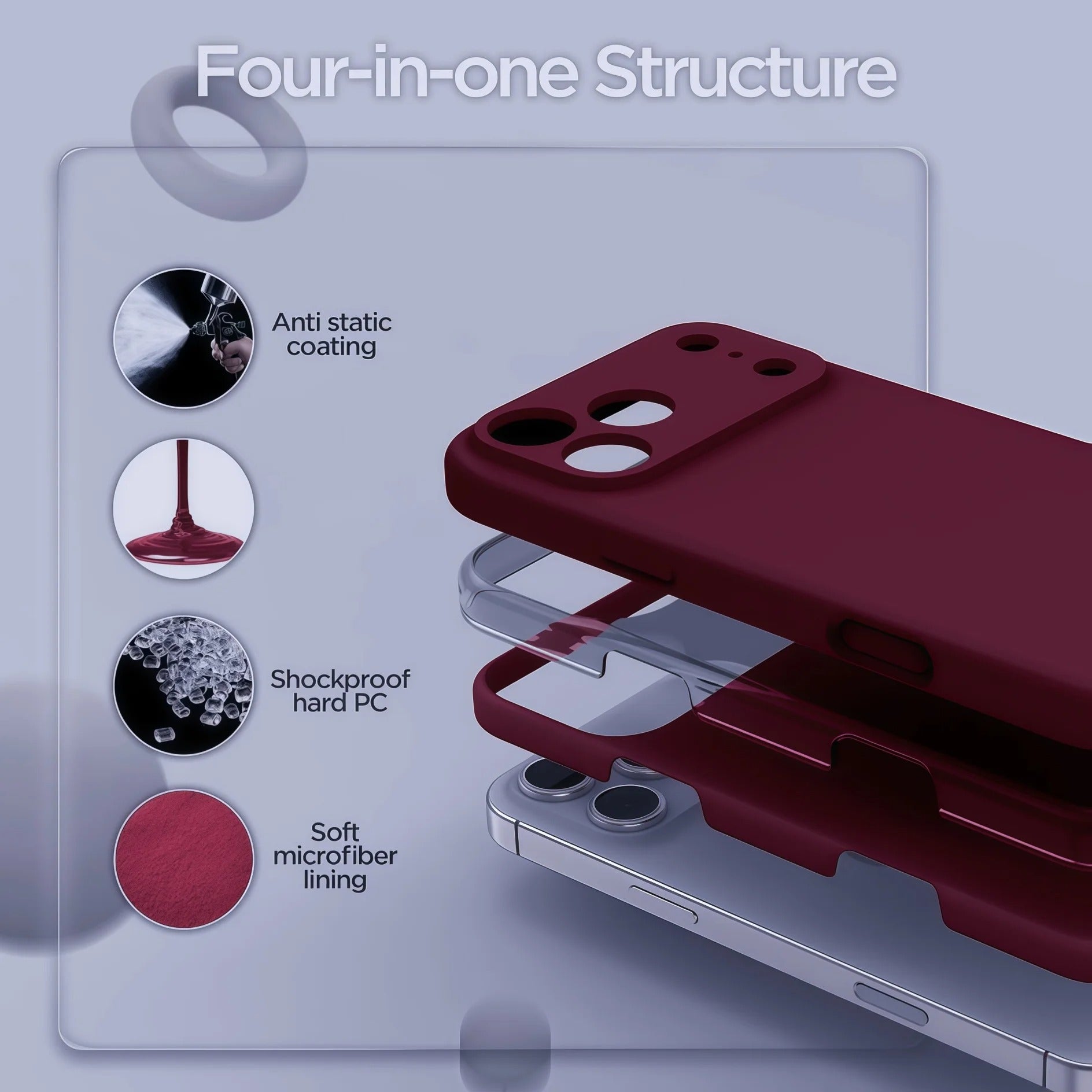 Ultra-Slim iPhone Case — Soft Silicone Gel Cover with Minimalist Matte TPU Design, Ultra-Thin Shockproof Protection, Plain Cute Girly Aesthetic