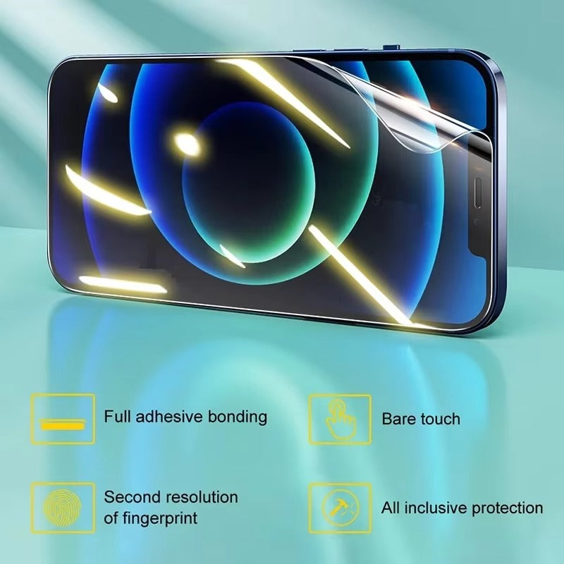 Ultra-Slim iPhone Hydrogel Screen Protector – Flexible Full Cover Protective Film with Smooth Touch Feel, Scratch Resistance & Impact-Absorbing Display Protection