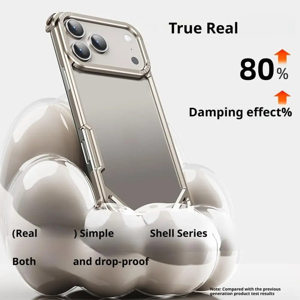 Ultra-Thin iPhone Case — Minimalist Design, Wireless Charging Compatible, Metal Frame Bumper Shockproof, Half-Wrapped Protection