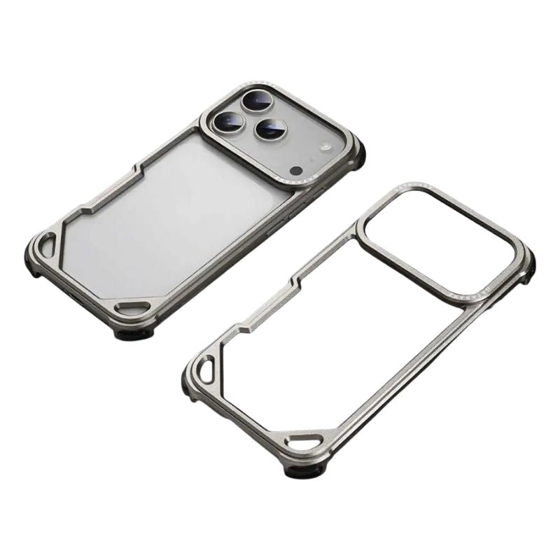 Ultra-Thin iPhone Case — Minimalist Design, Wireless Charging Compatible, Metal Frame Bumper Shockproof, Half-Wrapped Protection