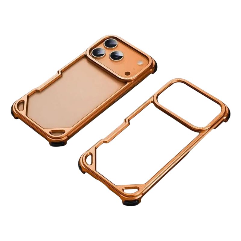 Ultra-Thin iPhone Case — Minimalist Design, Wireless Charging Compatible, Metal Frame Bumper Shockproof, Half-Wrapped Protection
