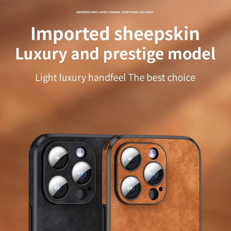 Luxury iPhone Case — Leather Bumper Cover with Lens Protection, Shockproof Full-Coverage Design, Magnetic Wireless Charging Compatibility and Anti-Fingerprint Scratch-Resistant Finish