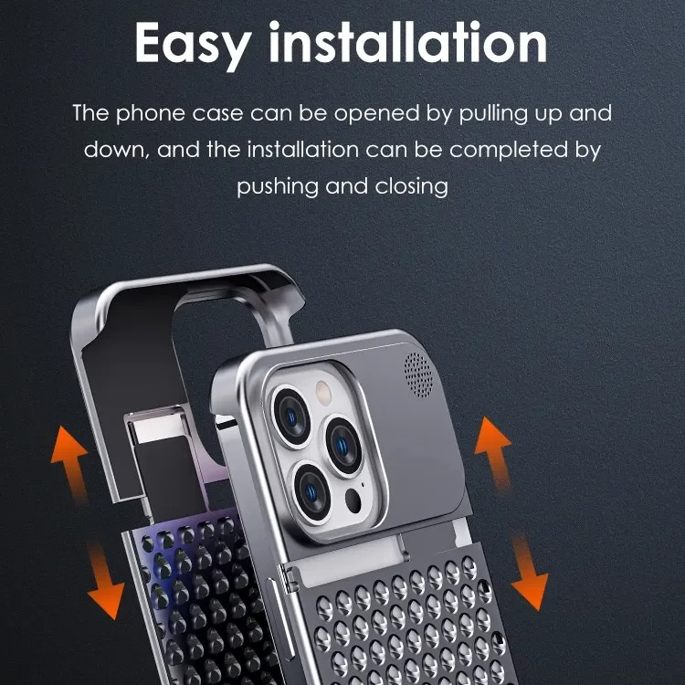 Premium iPhone Case — Metal Heat Dissipation Hollow Aluminum Alloy Cover with Rimless Cooling Design, Fragrance Feature and Anti-Fingerprint Scratch-Resistant Protection