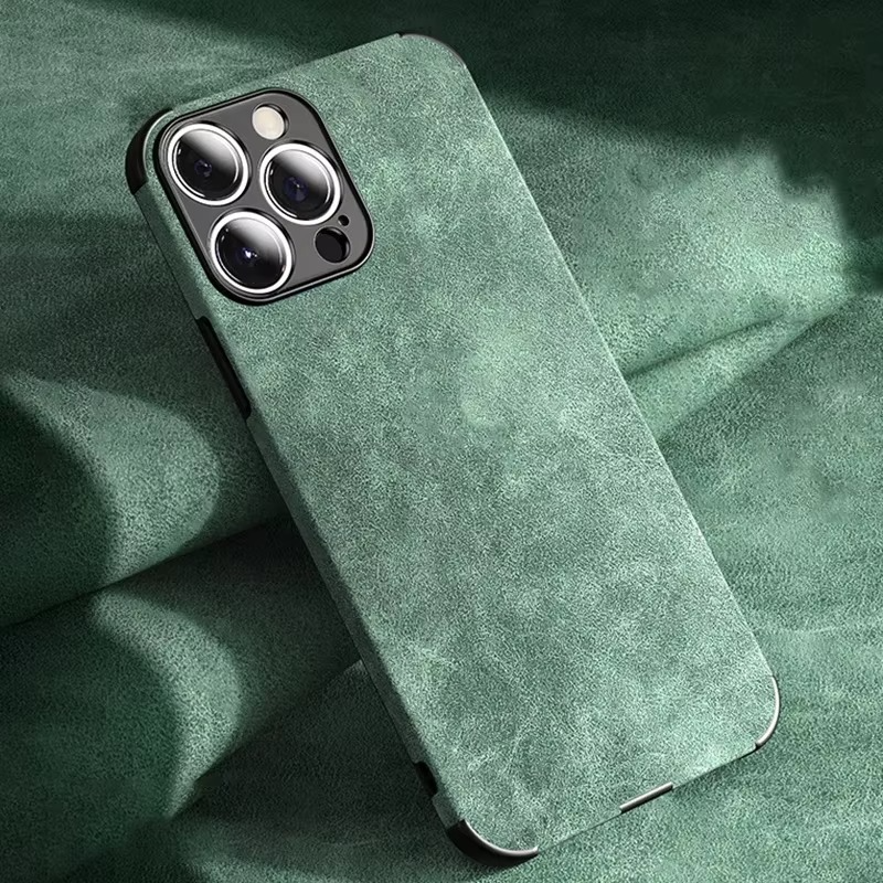 Luxury iPhone Case — Leather Bumper Cover with Lens Protection, Shockproof Full-Coverage Design, Magnetic Wireless Charging Compatibility and Anti-Fingerprint Scratch-Resistant Finish