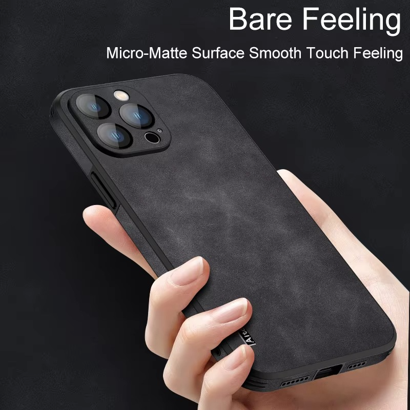 Luxury iPhone Case — Leather Bumper Cover with Lens Protection, Shockproof Full-Coverage Design, Magnetic Wireless Charging Compatibility and Anti-Fingerprint Scratch-Resistant Finish