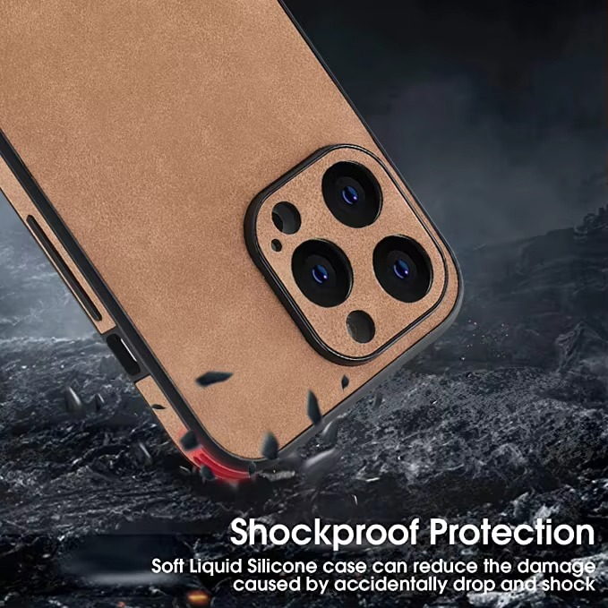 Luxury iPhone Case — Leather Bumper Cover with Lens Protection, Shockproof Full-Coverage Design, Magnetic Wireless Charging Compatibility and Anti-Fingerprint Scratch-Resistant Finish