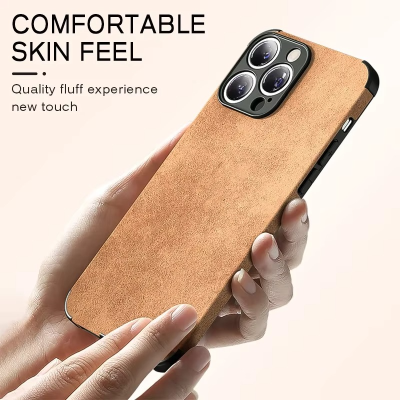 Luxury iPhone Case — Leather Bumper Cover with Lens Protection, Shockproof Full-Coverage Design, Magnetic Wireless Charging Compatibility and Anti-Fingerprint Scratch-Resistant Finish