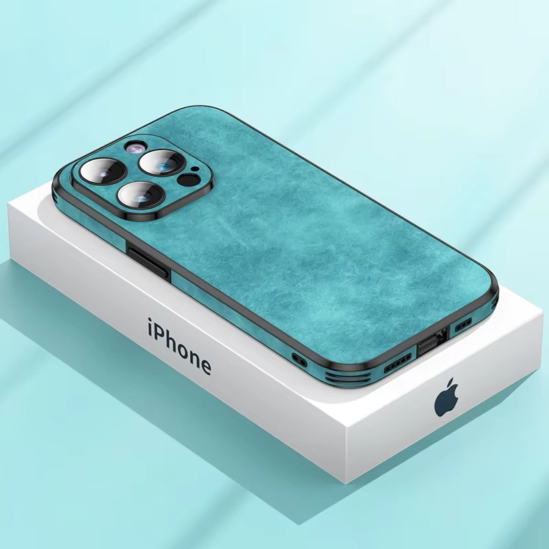 Luxury iPhone Case — Leather Bumper Cover with Lens Protection, Shockproof Full-Coverage Design, Magnetic Wireless Charging Compatibility and Anti-Fingerprint Scratch-Resistant Finish